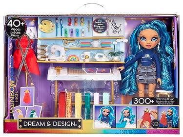 Rainbow High Dream & Design Fashion Studio Spielset - Modedesigner-Spielset mit Blauer Skyler Bradshaw Puppe - Ideal für Kinder von 4-12 Jahren und Sammler im Sale